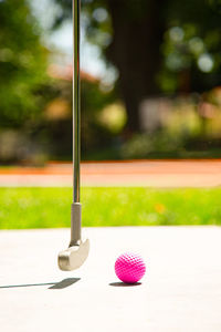 Close-up of ball on floor