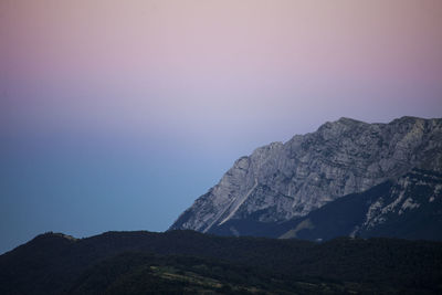 Scenic view of mountains against clear sky