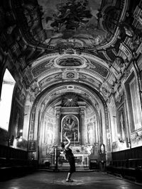 Full length of people in historic building