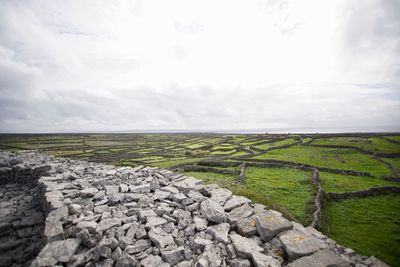 Scenic view of land against sky