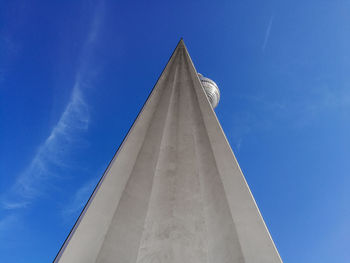 Low angle view of temple against blue sky