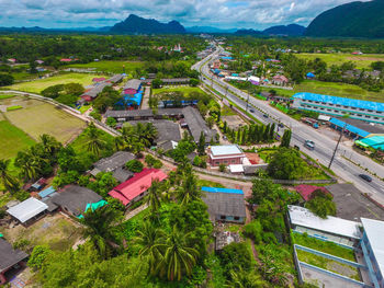 High angle view of cityscape