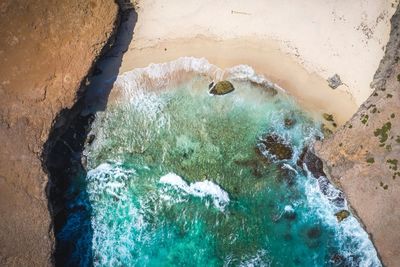 High angle view of sea shore