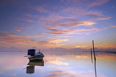 Scenic view of sunset over sea