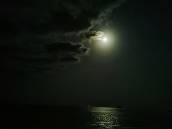 Scenic view of sea against sky at night