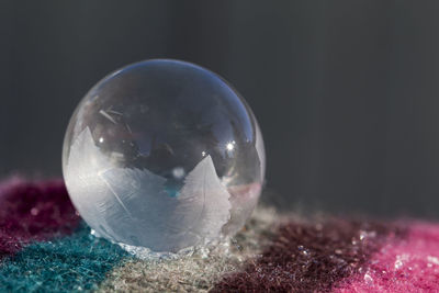 Close-up of crystal ball