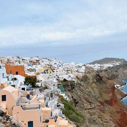 High angle view of townscape against sky