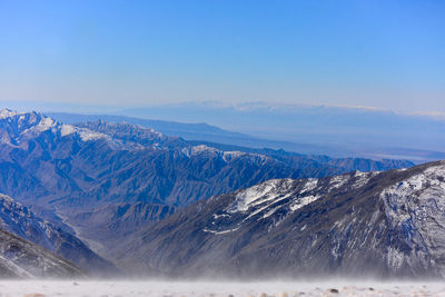 Scenic view of snowcapped mountains