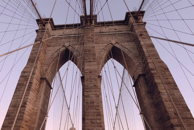 Low angle view of suspension bridge