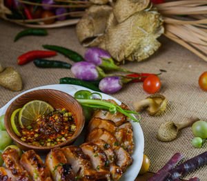 Close-up view of fresh vegetables