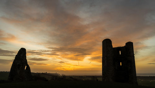 Castle against sky during sunset