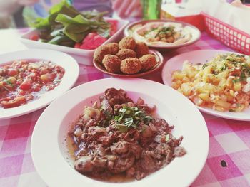 Close-up of food on table