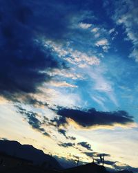 Low angle view of sky at sunset