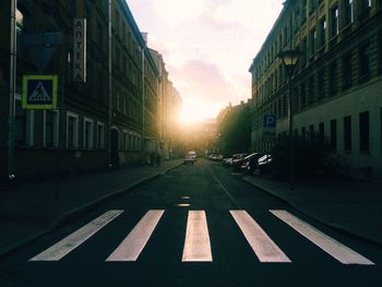 Road passing through city