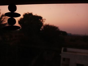 Close-up of silhouette tree against sky during sunset