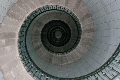 Directly below shot of spiral staircase