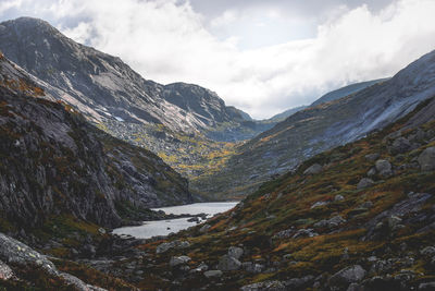 Scenic view of mountains against sky