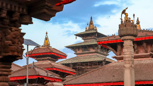 Low angle view of traditional building against sky