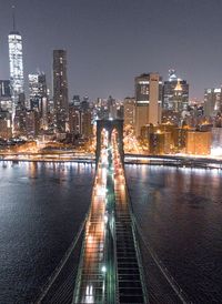 Illuminated city at night