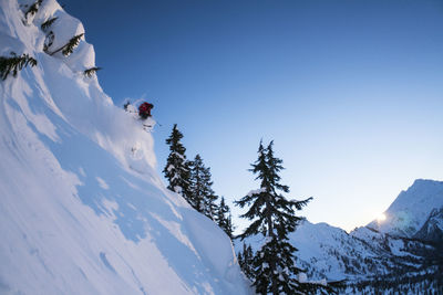 Man skiing in backcountry at mt. baker, washington