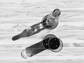 Close-up of wine on wooden table