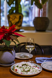 Food served on table in restaurant