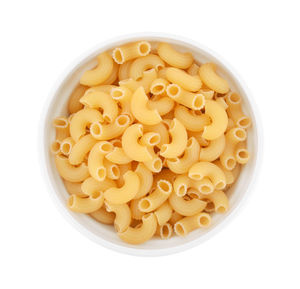 High angle view of pasta in bowl