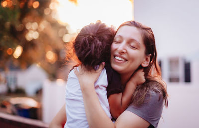 Mother bonding with her daughter 