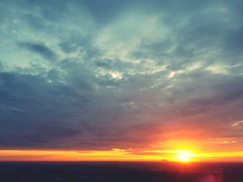 Scenic view of dramatic sky during sunset