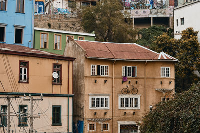 Low angle view of buildings in town