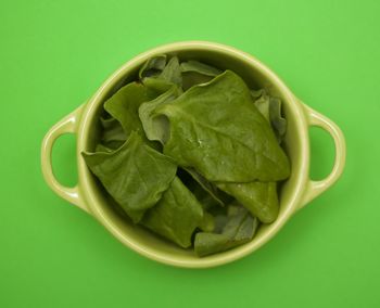 High angle view of pasta in bowl