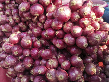 Red onions in the local market thailand