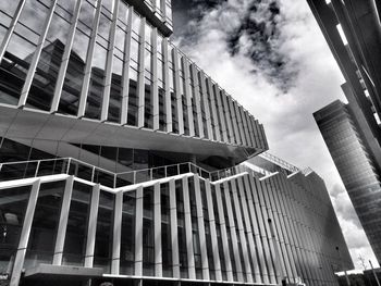 Low angle view of modern building against sky