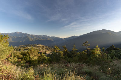 Scenic view of mountains against sky