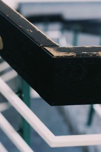 Close-up of metal railing