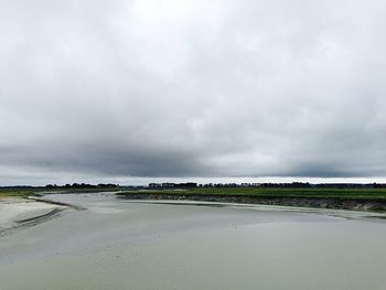 Scenic view of landscape against cloudy sky