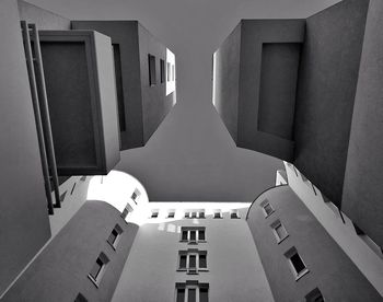 High angle view of buildings against sky