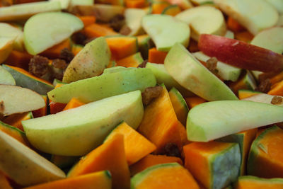 Full frame shot of chopped vegetables