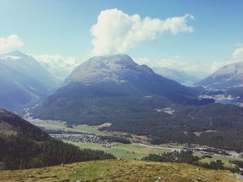 Scenic view of mountains against sky