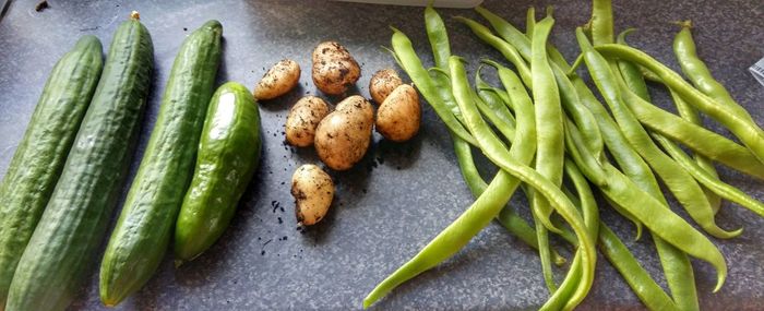 High angle view of vegetables