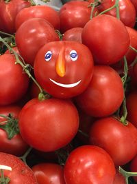 Full frame shot of tomatoes for sale in market
