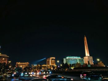 Illuminated city at night