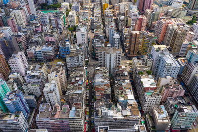 Aerial view of modern buildings in city