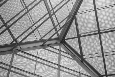 Low angle view of skylight in building