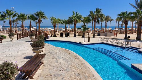 View of swimming pool at beach