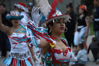 Group of people in traditional clothing during festival