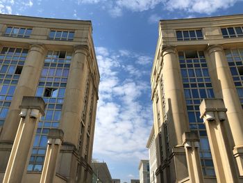 Low angle view of buildings against sky