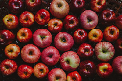 Full frame shot of apples in market