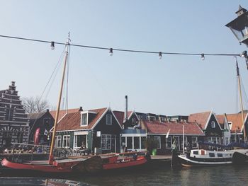 View of boats in river