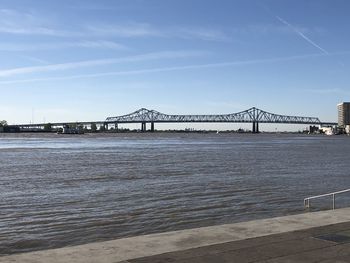 View of bridge over sea against sky